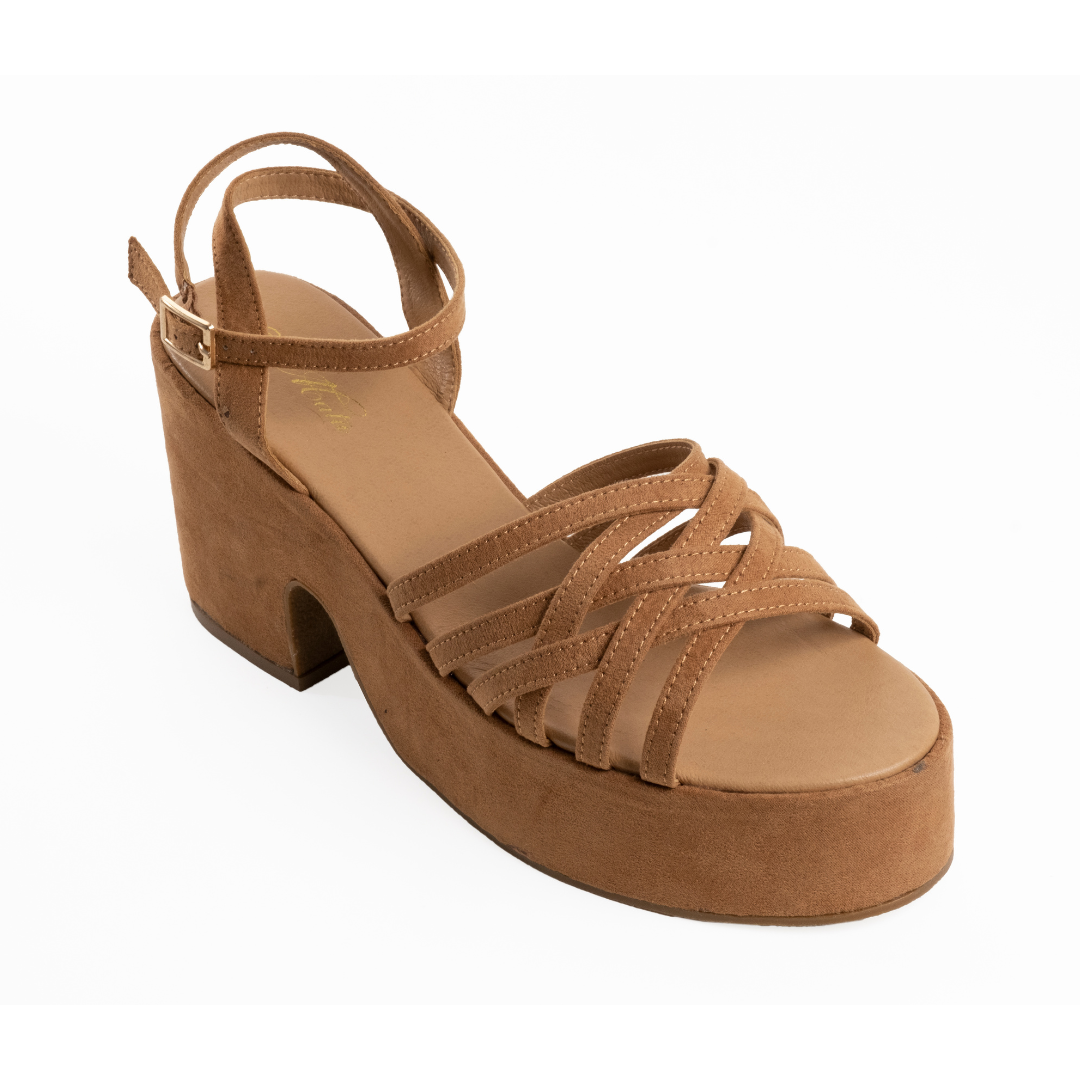 Rover Suede Strappy Chunky Block Heel