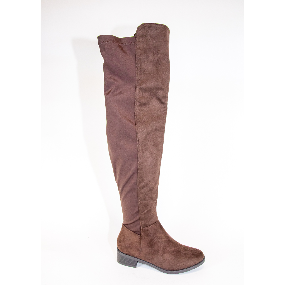 Sperry-8 Suede Over-the-Knee Boots with Flat Sole
