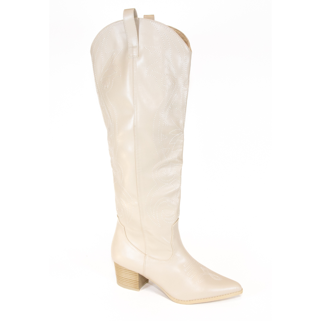 Kendra-31 Knee-Length Cowboy Boots with Pointed Edge