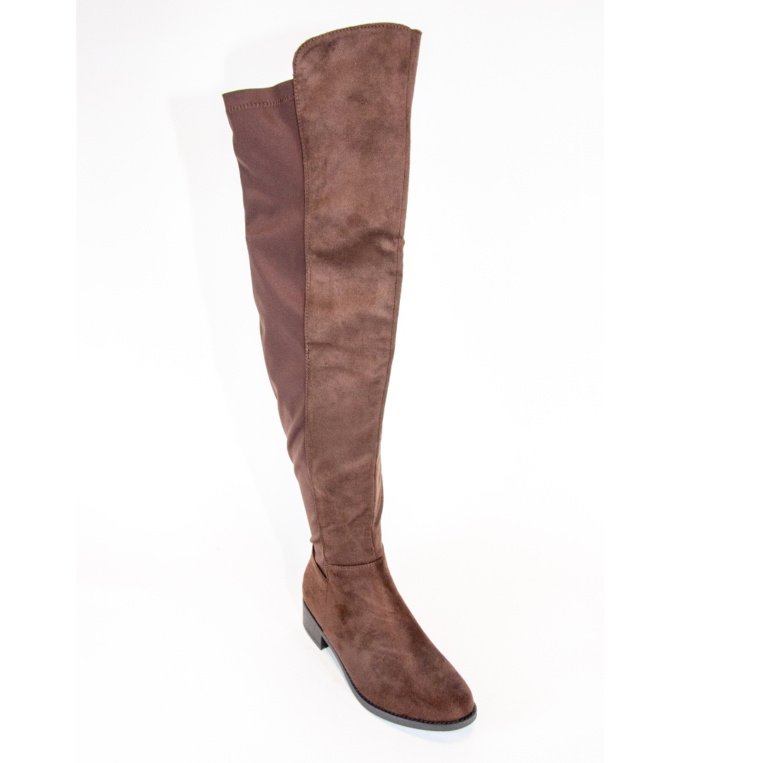 Sperry-8 Suede Over-the-Knee Boots with Flat Sole