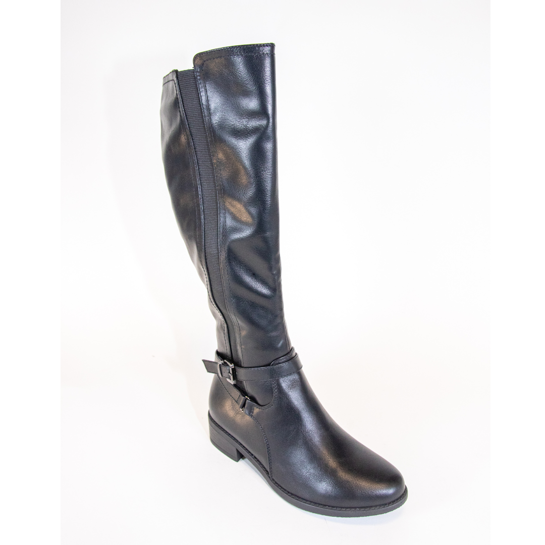 Alana-8 Knee-Length Boots with Chic Side Buckle