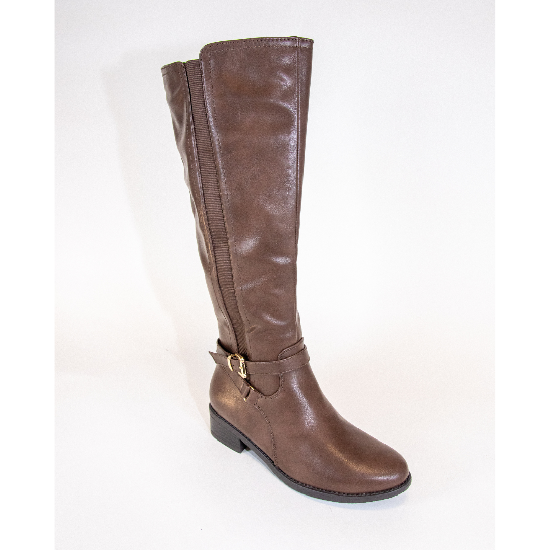 Alana-8 Knee-Length Boots with Chic Side Buckle