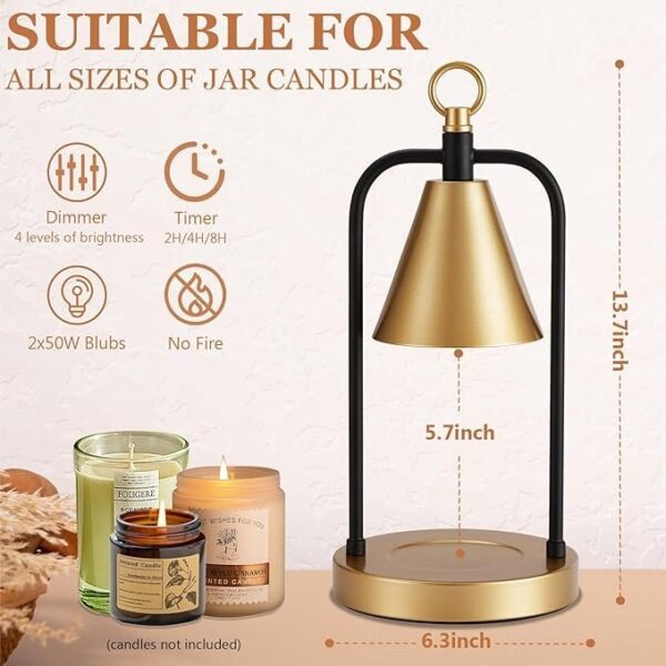 Candle Warmer Lamp with Timer, Electric Candle Wax Warmer for Various Size Candle Jar - Image 3